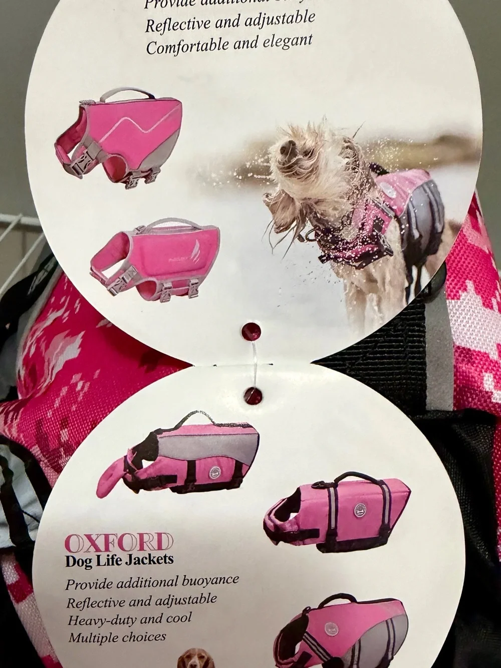 Oxford Pink and Gray Dog Life Jacket